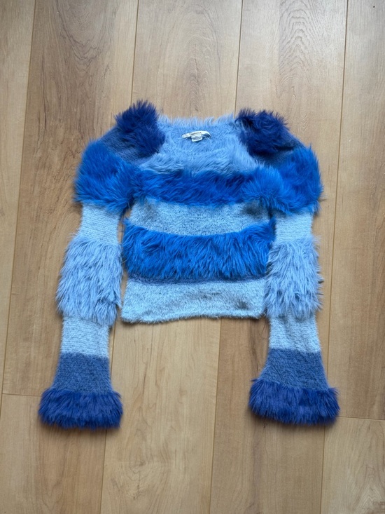 Kimchi Blue Sweaters - Kimchi Blue Light Blue Fuzzy Sweater